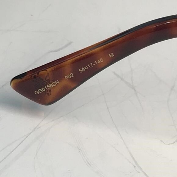 Gucci Tortoise Shell Sunglasses with Green Lenses GG0158SN 002 - Picture 3 of 12